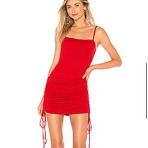 lovers+friends adjustable red dress